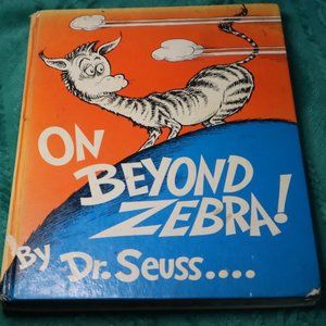 On Beyond Zebra! Dr Seuss 1955 Hardcover Good Condition BANNED BOOK